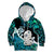 Aotearoa New Zealand Kid Hoodie Paua Shell Fern Koru With Maori Hei Tiki LT05 Green - Polynesian Pride