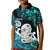 Aotearoa New Zealand Kid Polo Shirt Paua Shell Fern Koru With Maori Hei Tiki LT05 Kid Green - Polynesian Pride