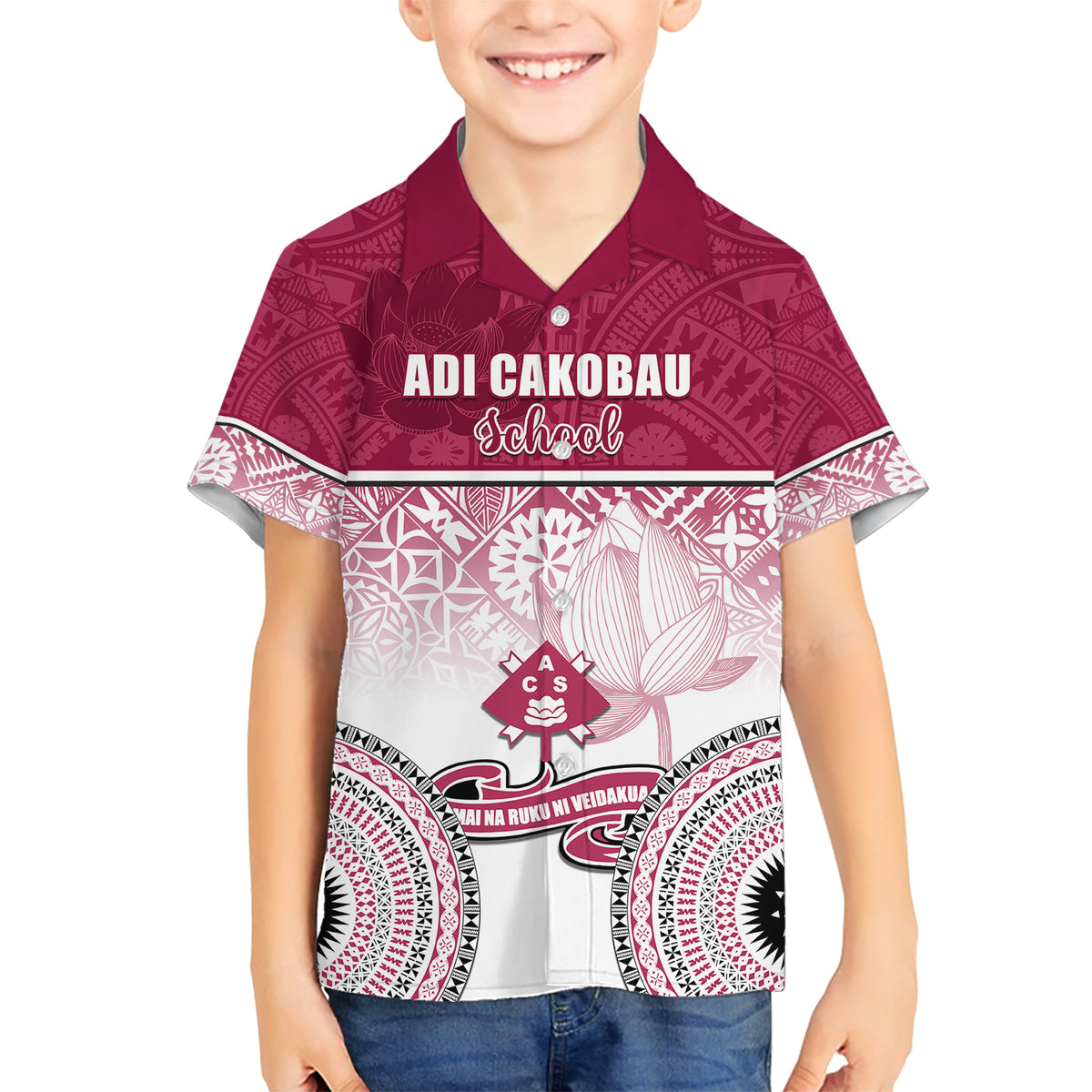 Adi Cakobau School Kid Hawaiian Shirt 75th Anniversary LT05 Kid Pink - Polynesian Pride