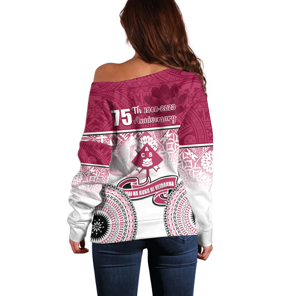Adi Cakobau School Off Shoulder Sweater 75th Anniversary LT05 - Polynesian Pride
