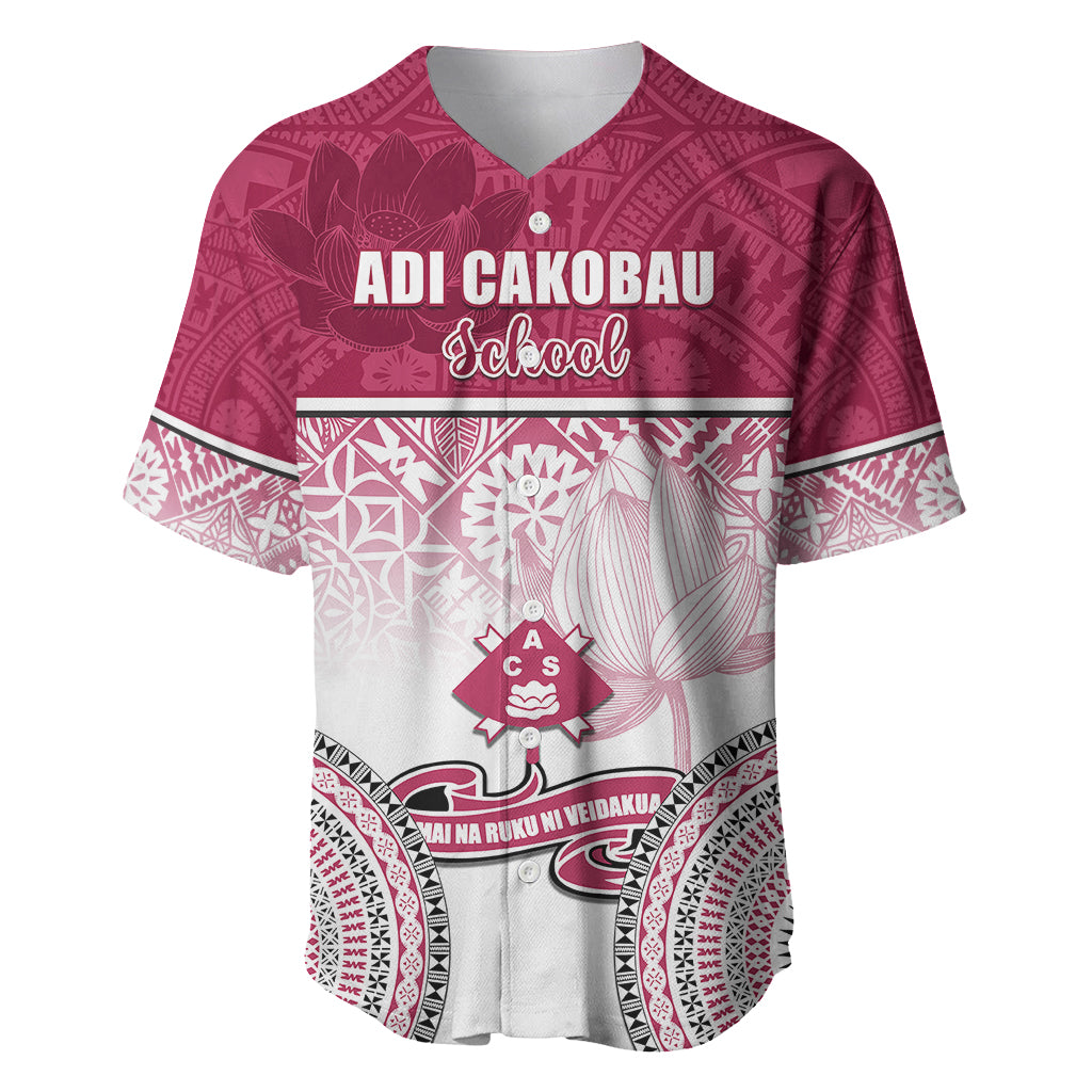 Personalized Adi Cakobau School Baseball Jersey With Fijian Tapa Pattern LT05 Pink - Polynesian Pride