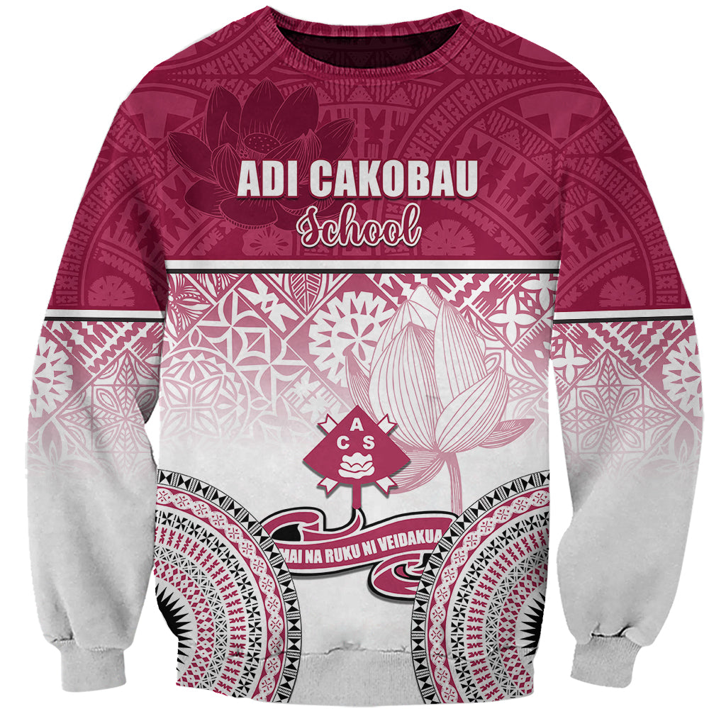 Personalized Adi Cakobau School Sweatshirt With Fijian Tapa Pattern LT05 Unisex Pink - Polynesian Pride