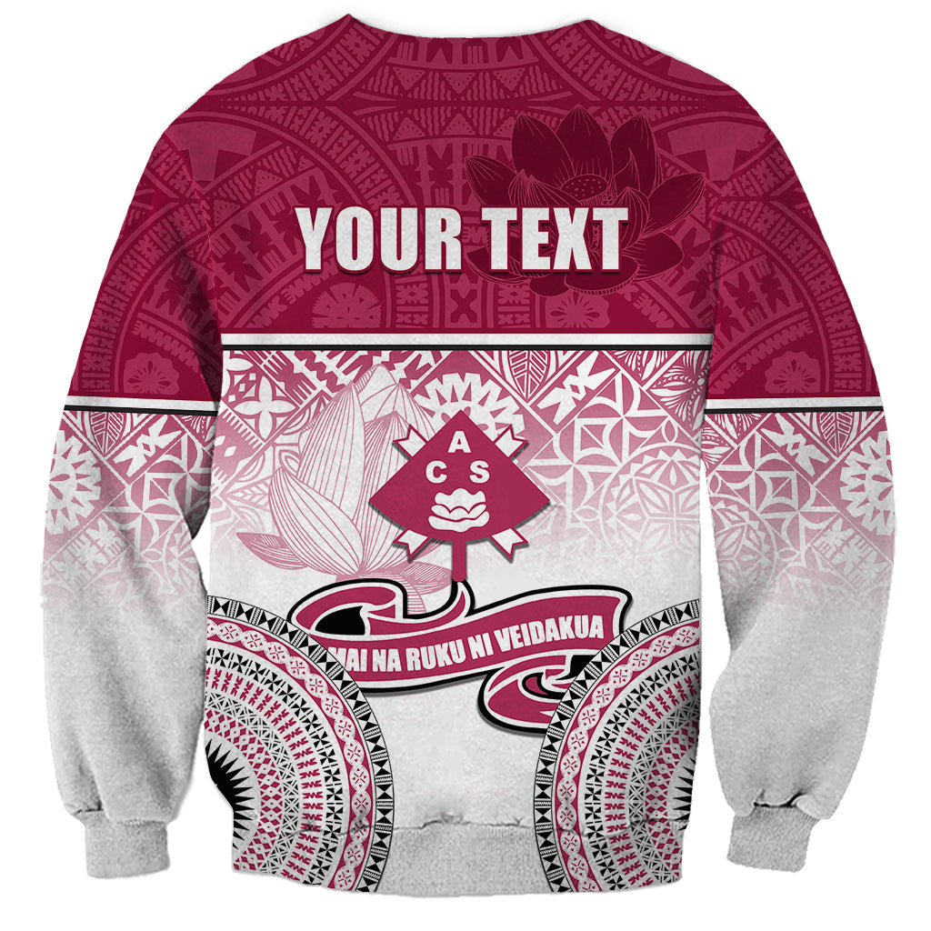 Personalized Adi Cakobau School Sweatshirt With Fijian Tapa Pattern LT05 - Polynesian Pride