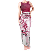 Personalized Adi Cakobau School Tank Maxi Dress With Fijian Tapa Pattern LT05 Women Pink - Polynesian Pride