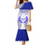 Personalized Queen Victoria School Family Matching Mermaid Dress and Hawaiian Shirt With Fijian Tapa Pattern LT05 Mom's Dress Blue - Polynesian Pride