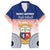 Personalized Marist Brothers High School Family Matching Puletasi Dress and Hawaiian Shirt With Fijian Tapa Pattern LT05 Dad's Shirt - Short Sleeve Blue - Polynesian Pride