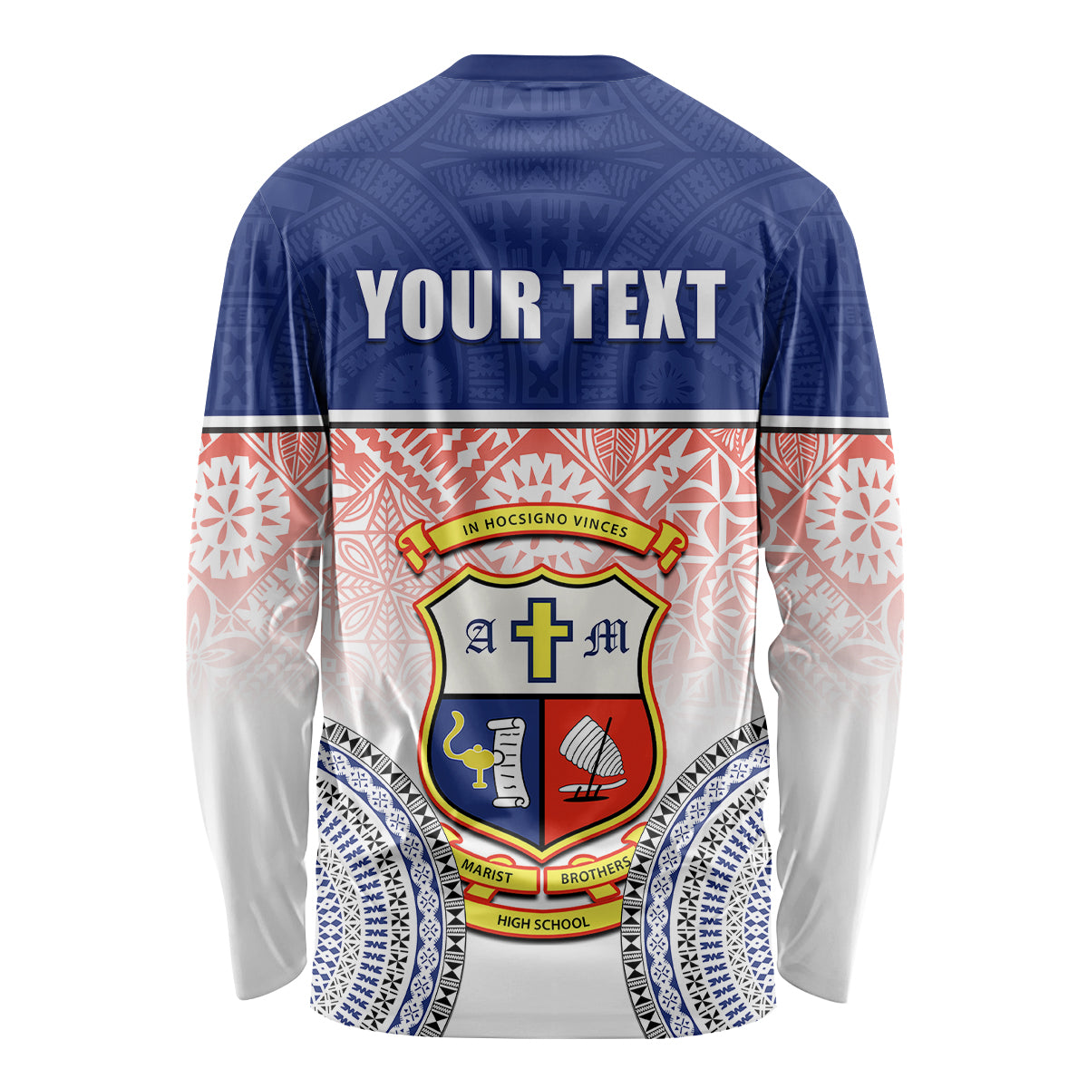 Personalized Marist Brothers High School Long Sleeve Shirt With Fijian Tapa Pattern LT05 - Polynesian Pride