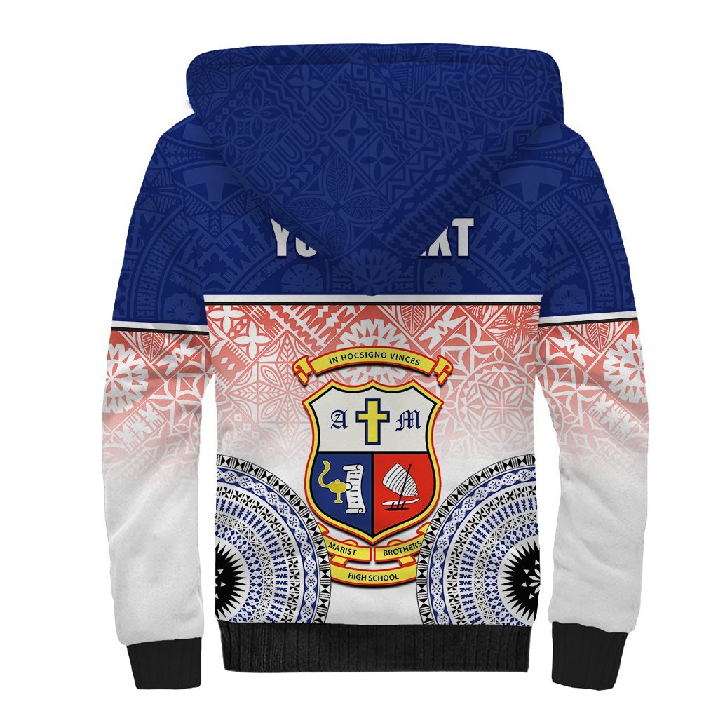 Personalized Marist Brothers High School Sherpa Hoodie With Fijian Tapa Pattern LT05 - Polynesian Pride