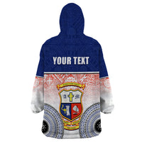 Personalized Marist Brothers High School Wearable Blanket Hoodie With Fijian Tapa Pattern LT05 - Polynesian Pride