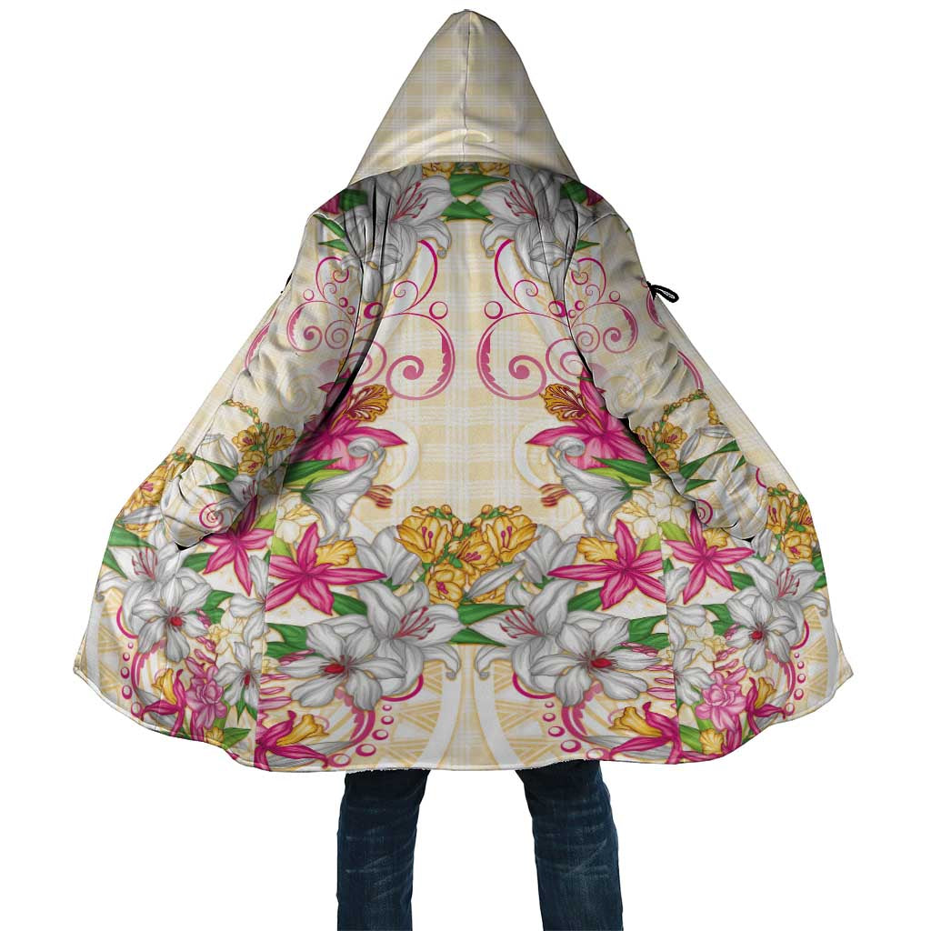 Hawaii Palaka Cloak Yellow Tribal Pattern With Tropical Flowers LT05 Unisex Yellow - Polynesian Pride
