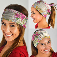 Hawaii Palaka Neck Gaiter Yellow Tribal Pattern With Tropical Flowers LT05 - Polynesian Pride