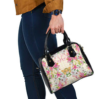 Hawaii Palaka Shoulder Handbag Yellow Tribal Pattern With Tropical Flowers LT05 - Polynesian Pride