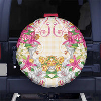 Hawaii Palaka Spare Tire Cover Yellow Tribal Pattern With Tropical Flowers LT05 No hole Yellow - Polynesian Pride