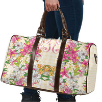 Hawaii Palaka Travel Bag Yellow Tribal Pattern With Tropical Flowers LT05 - Polynesian Pride