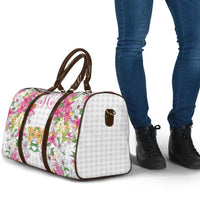 Hawaii Palaka Travel Bag White Tribal Pattern With Tropical Flowers LT05 - Polynesian Pride