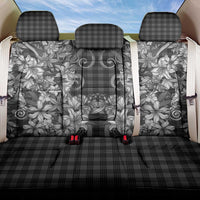 Hawaii Palaka Back Car Seat Cover Black Tribal Pattern With Tropical Flowers LT05 One Size Black - Polynesian Pride