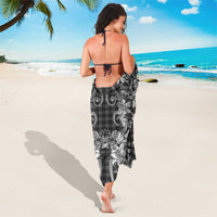 Hawaii Palaka Sarong Black Tribal Pattern With Tropical Flowers LT05 - Polynesian Pride