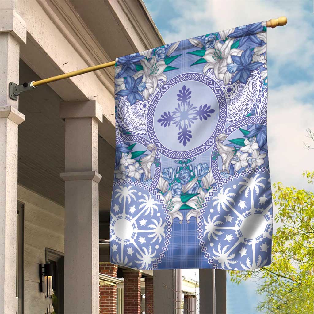 Hawaii Violet Palaka Garden Flag With Tapa Pattern Tropical Flowers LT05 House Flag Violet - Polynesian Pride