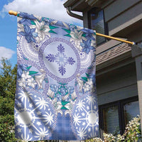 Hawaii Violet Palaka Garden Flag With Tapa Pattern Tropical Flowers LT05 - Polynesian Pride