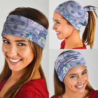 Hawaii Violet Palaka Neck Gaiter With Tapa Pattern Tropical Flowers LT05 - Polynesian Pride