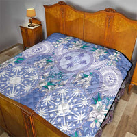 Hawaii Violet Palaka Quilt With Tapa Pattern Tropical Flowers LT05 - Polynesian Pride