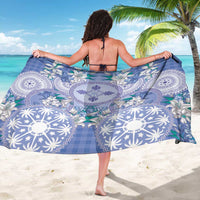 Hawaii Violet Palaka Sarong With Tapa Pattern Tropical Flowers LT05 - Polynesian Pride