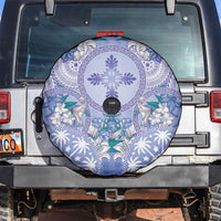 Hawaii Violet Palaka Spare Tire Cover With Tapa Pattern Tropical Flowers LT05 Violet - Polynesian Pride