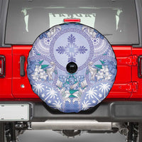 Hawaii Violet Palaka Spare Tire Cover With Tapa Pattern Tropical Flowers LT05 - Polynesian Pride