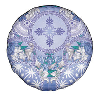 Hawaii Violet Palaka Spare Tire Cover With Tapa Pattern Tropical Flowers LT05 - Polynesian Pride
