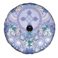 Hawaii Violet Palaka Spare Tire Cover With Tapa Pattern Tropical Flowers LT05 - Polynesian Pride