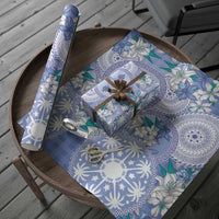 Hawaii Violet Palaka Wrapping Paper With Tapa Pattern Tropical Flowers LT05 - Polynesian Pride