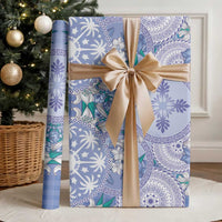 Hawaii Violet Palaka Wrapping Paper With Tapa Pattern Tropical Flowers LT05 - Polynesian Pride