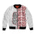 Aotearoa New Zealand Bomber Jacket Maori Marae Pattern Tiki LT05 Unisex White - Polynesian Pride