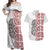 Aotearoa New Zealand Couples Matching Off Shoulder Maxi Dress and Hawaiian Shirt Maori Marae Pattern Tiki LT05 White - Polynesian Pride