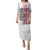 Aotearoa New Zealand Puletasi Maori Marae Pattern Tiki LT05 Long Dress White - Polynesian Pride