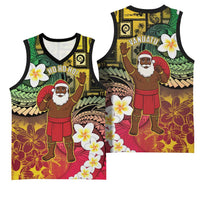 Vanuatu Christmas Basketball Jersey Ni-Van Santa Retro Style LT05 - Polynesian Pride