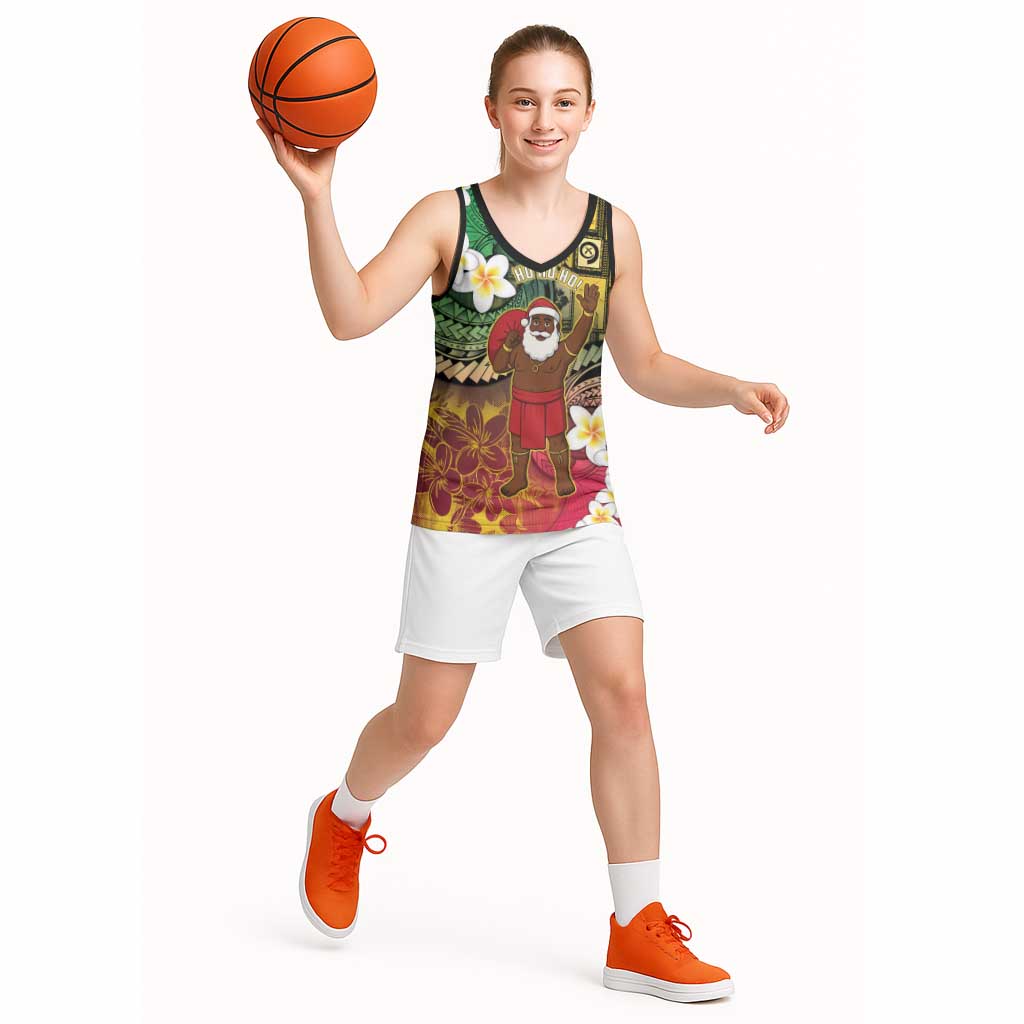 Vanuatu Christmas Basketball Jersey Ni-Van Santa Retro Style LT05 - Polynesian Pride