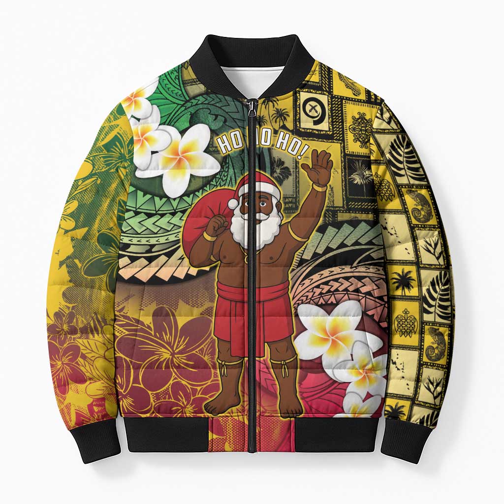 Vanuatu Christmas Bomber Puffer Jacket Ni-Van Santa Retro Style LT05 Unisex Colorful - Polynesian Pride