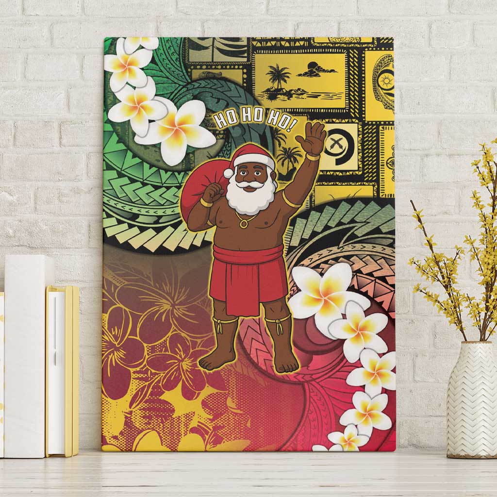Vanuatu Christmas Canvas Wall Art Ni-Van Santa Retro Style LT05 Without Frame Colorful - Polynesian Pride