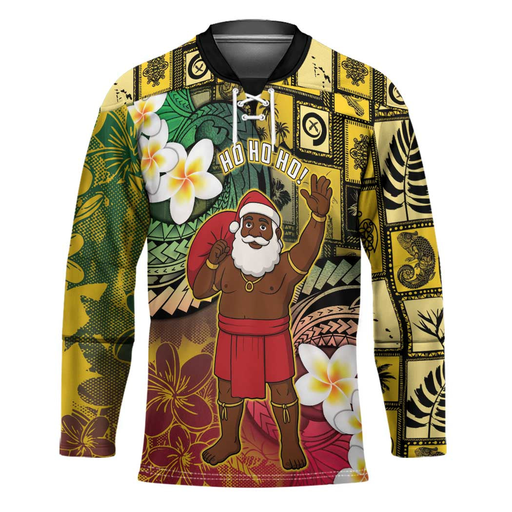 Vanuatu Christmas Hockey Jersey Ni-Van Santa Retro Style LT05 Unisex Colorful - Polynesian Pride