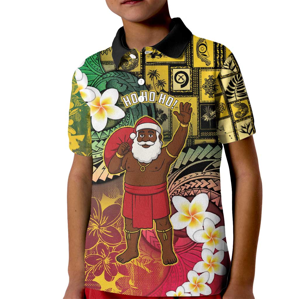 Vanuatu Christmas Kid Polo Shirt Ni-Van Santa Retro Style LT05 Kid Colorful - Polynesian Pride