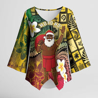 Vanuatu Christmas Kimono Sleeve Blouse Ni-Van Santa Retro Style LT05 Female Colorful - Polynesian Pride