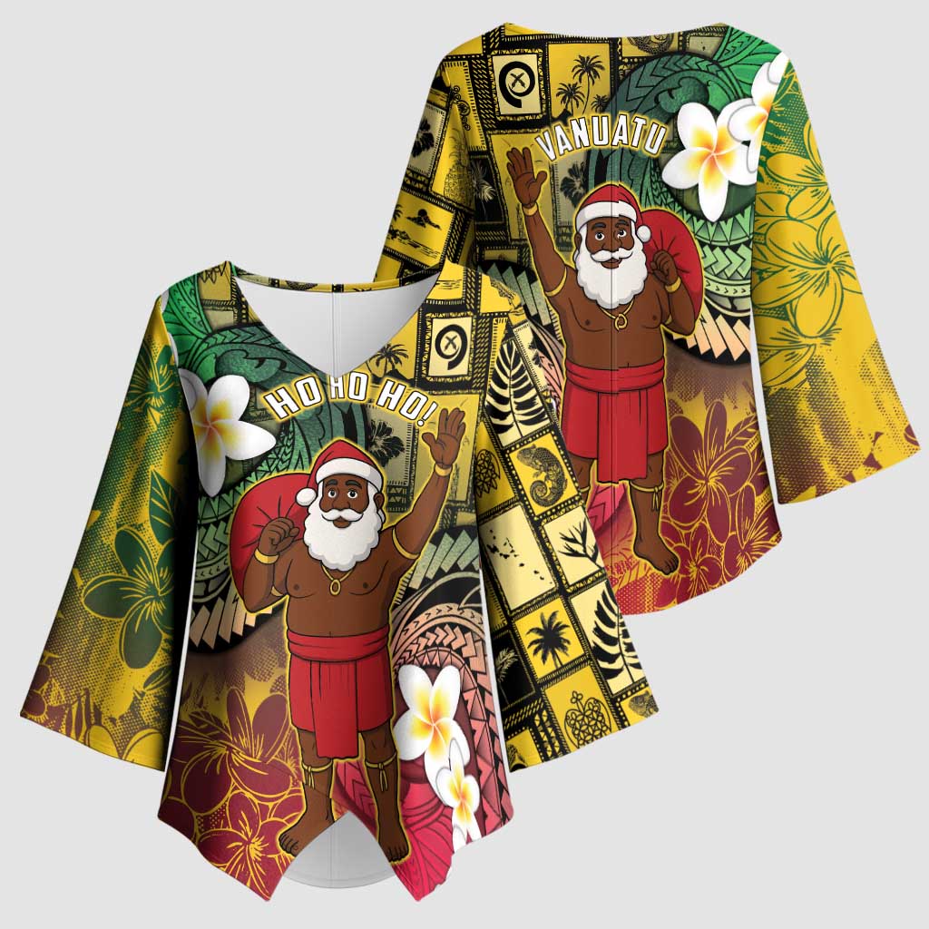 Vanuatu Christmas Kimono Sleeve Blouse Ni-Van Santa Retro Style LT05 - Polynesian Pride