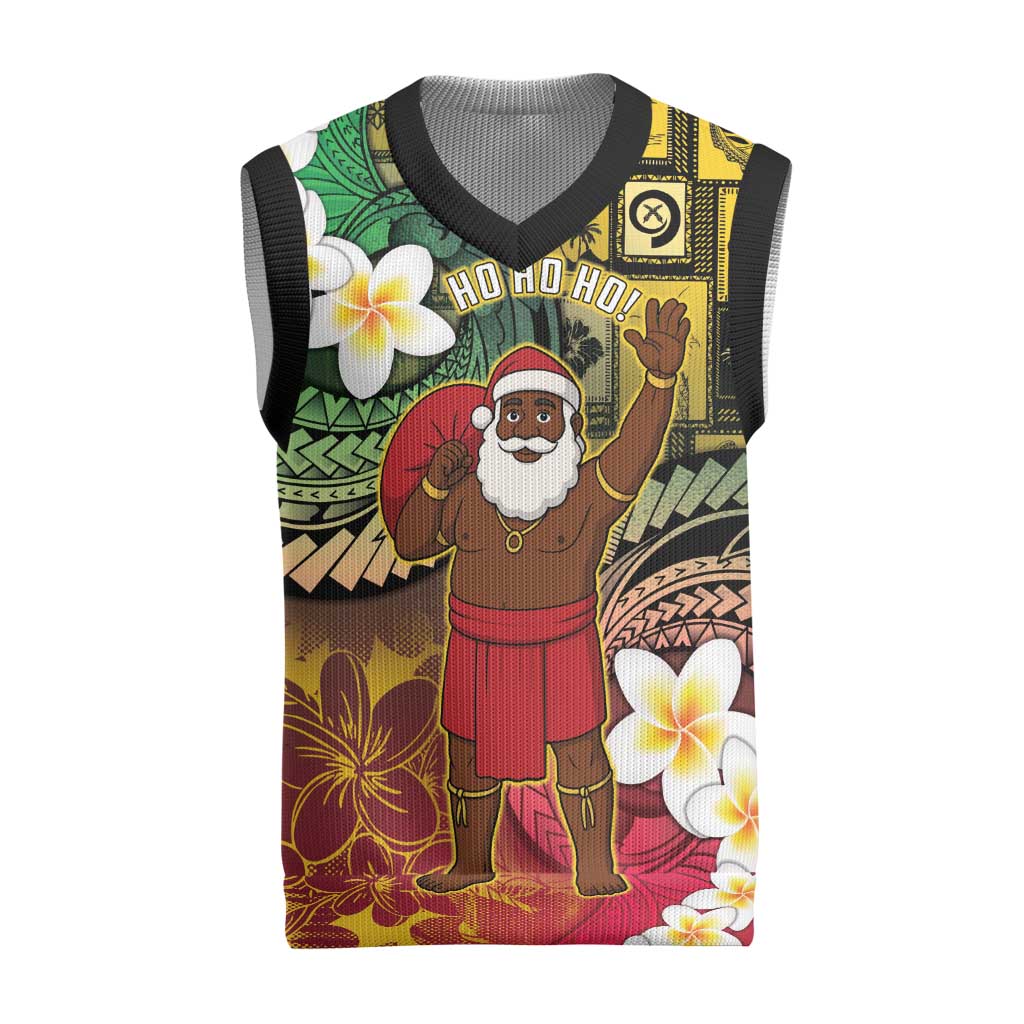 Vanuatu Christmas Knitted V-Neck Vest Ni-Van Santa Retro Style LT05 Colorful - Polynesian Pride