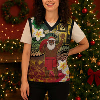 Vanuatu Christmas Knitted V-Neck Vest Ni-Van Santa Retro Style LT05 - Polynesian Pride
