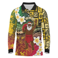 Vanuatu Christmas Long Sleeve Polo Shirt Ni-Van Santa Retro Style LT05 Colorful - Polynesian Pride