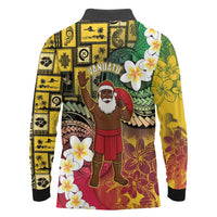 Vanuatu Christmas Long Sleeve Polo Shirt Ni-Van Santa Retro Style LT05 - Polynesian Pride