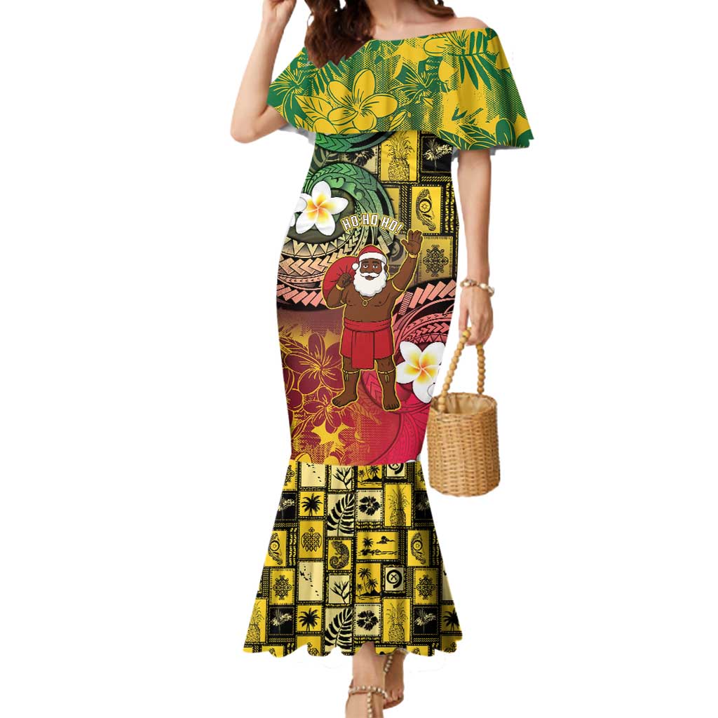Vanuatu Christmas Mermaid Dress Ni-Van Santa Retro Style LT05 Women Colorful - Polynesian Pride