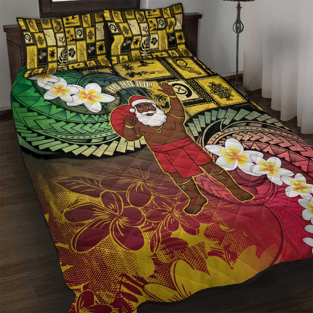 Vanuatu Christmas Quilt Bed Set Ni-Van Santa Retro Style LT05 Colorful - Polynesian Pride
