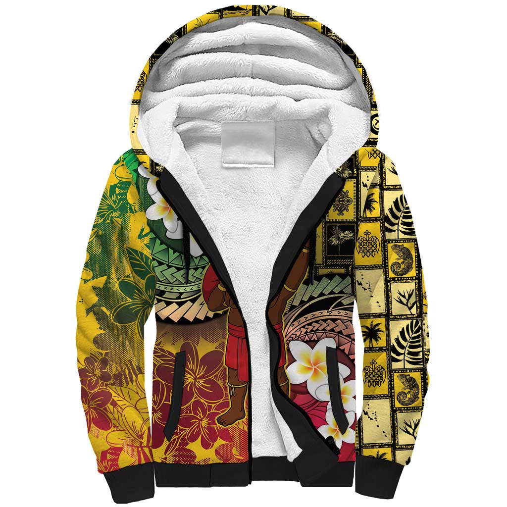 Vanuatu Christmas Sherpa Hoodie Ni-Van Santa Retro Style LT05 Unisex Colorful - Polynesian Pride